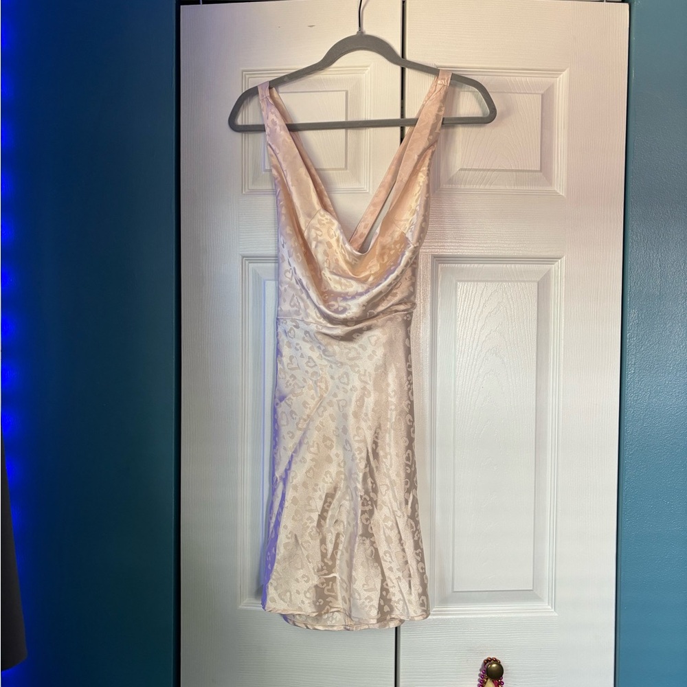 Hello Molly Dress- WILD FUN SATIN MINI DRESS CHAMPAGNE